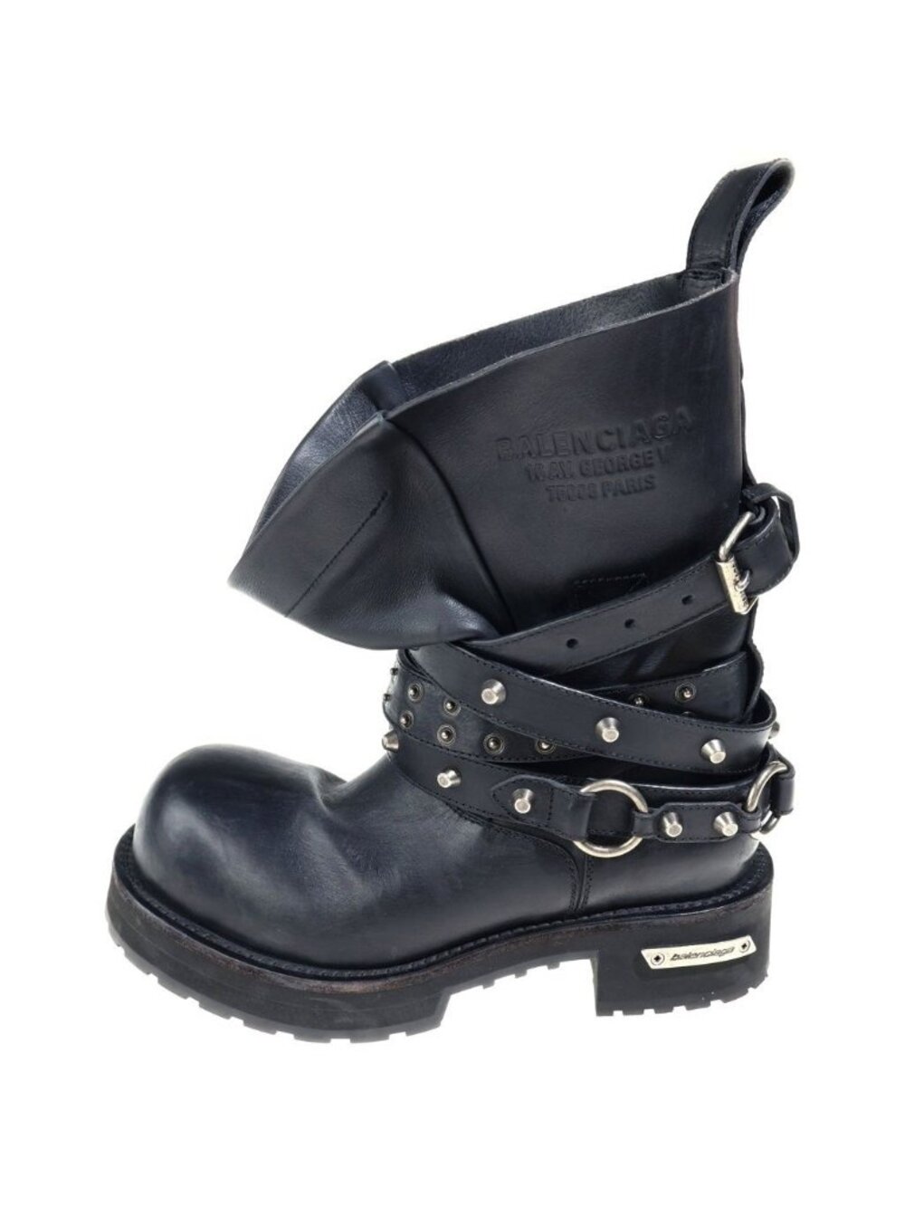 Balenciaga Venom City Bootie High Cut Boots Black Leather